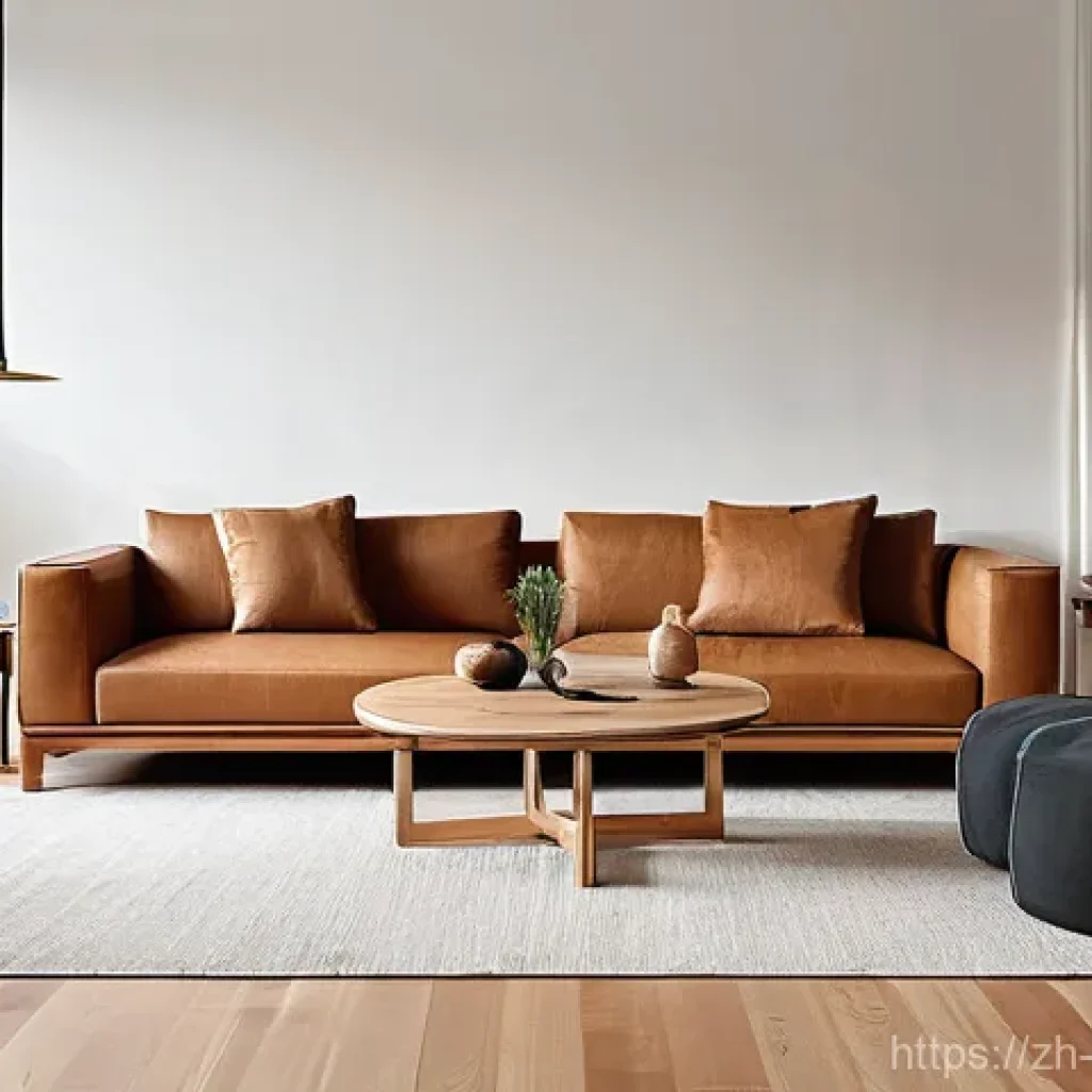 고밀도 압축 목재 성능 - **Prompt 1: Modern Minimalist Living Space with High-Density Compressed Wood Elements**
"A brigh...