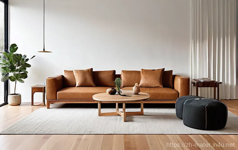 고밀도 압축 목재 성능 - **Prompt 1: Modern Minimalist Living Space with High-Density Compressed Wood Elements**
    "A brigh...