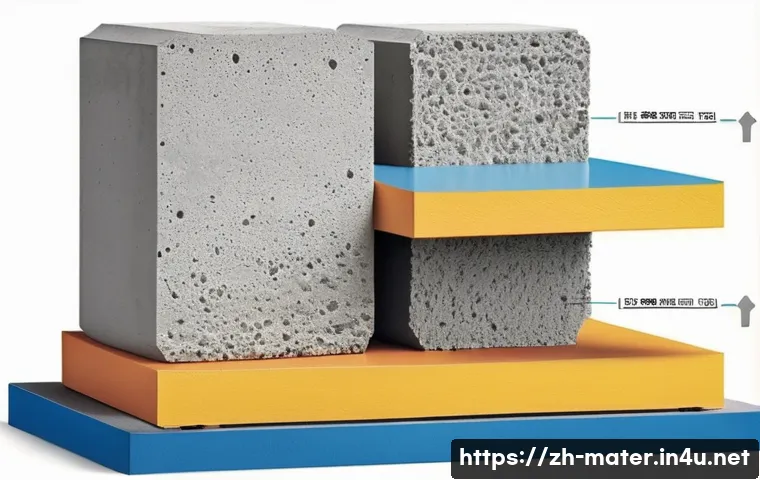 중량 블록과 경량 블록 차이 - A detailed architectural cross-section illustration comparing medium-weight concrete blocks and ligh...